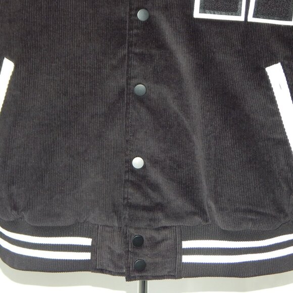 HUDSON Free Thinkers Men Bomber Jacket Insulated Black Logo Snap Closure XL NWT - Picture 5 of 16